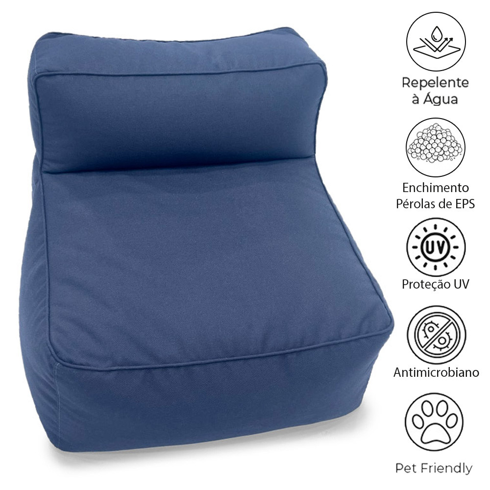 Puff Brisa | Conforto para áreas externas - Cor Azul