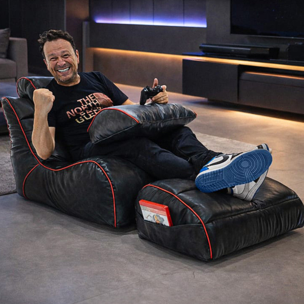 Kit Gamer Completo Arcade Poltrona e Apoios com Enchimento de MicroPerolas e Impermeável