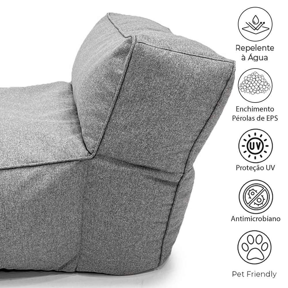 Puff Brisa | Conforto para áreas externas - Cor Cinza