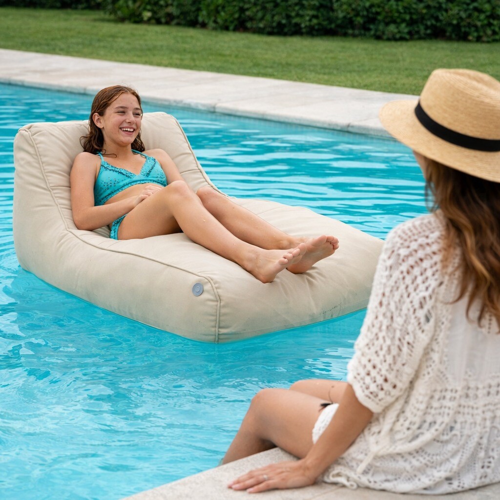 Puff Splash Flutuante para Piscina | Conforto Outdoor c/ Apoio