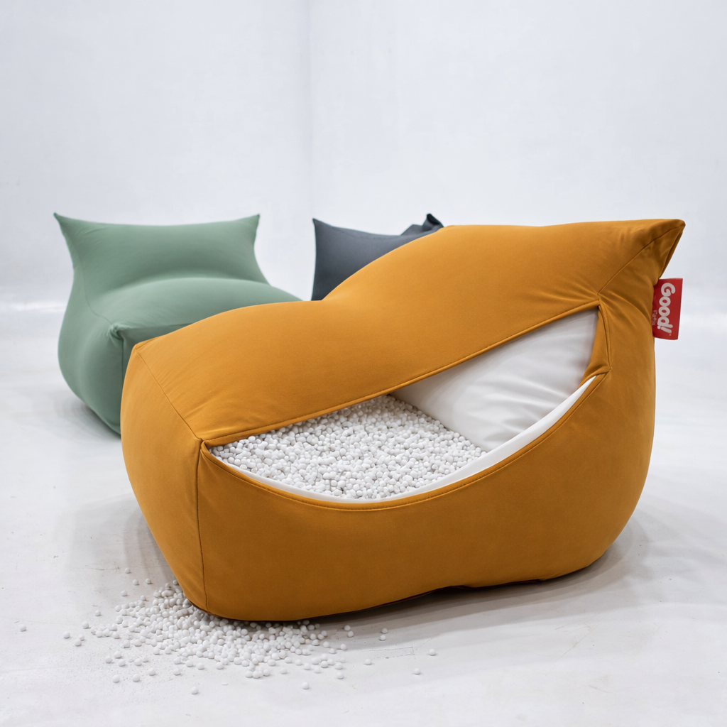 Puff Viva Sensorial Ergonômico Extrema Maciez Enchimento Pérolas 3mm Pufe