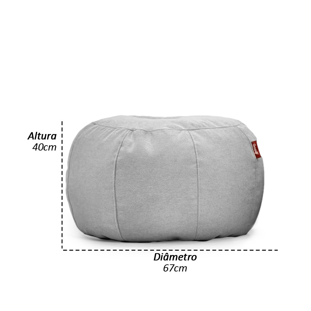 Puff de Apoio Núcleo Elegante e luxuosa Enchimento Pérolas 3mm  Pufe Macio Bege