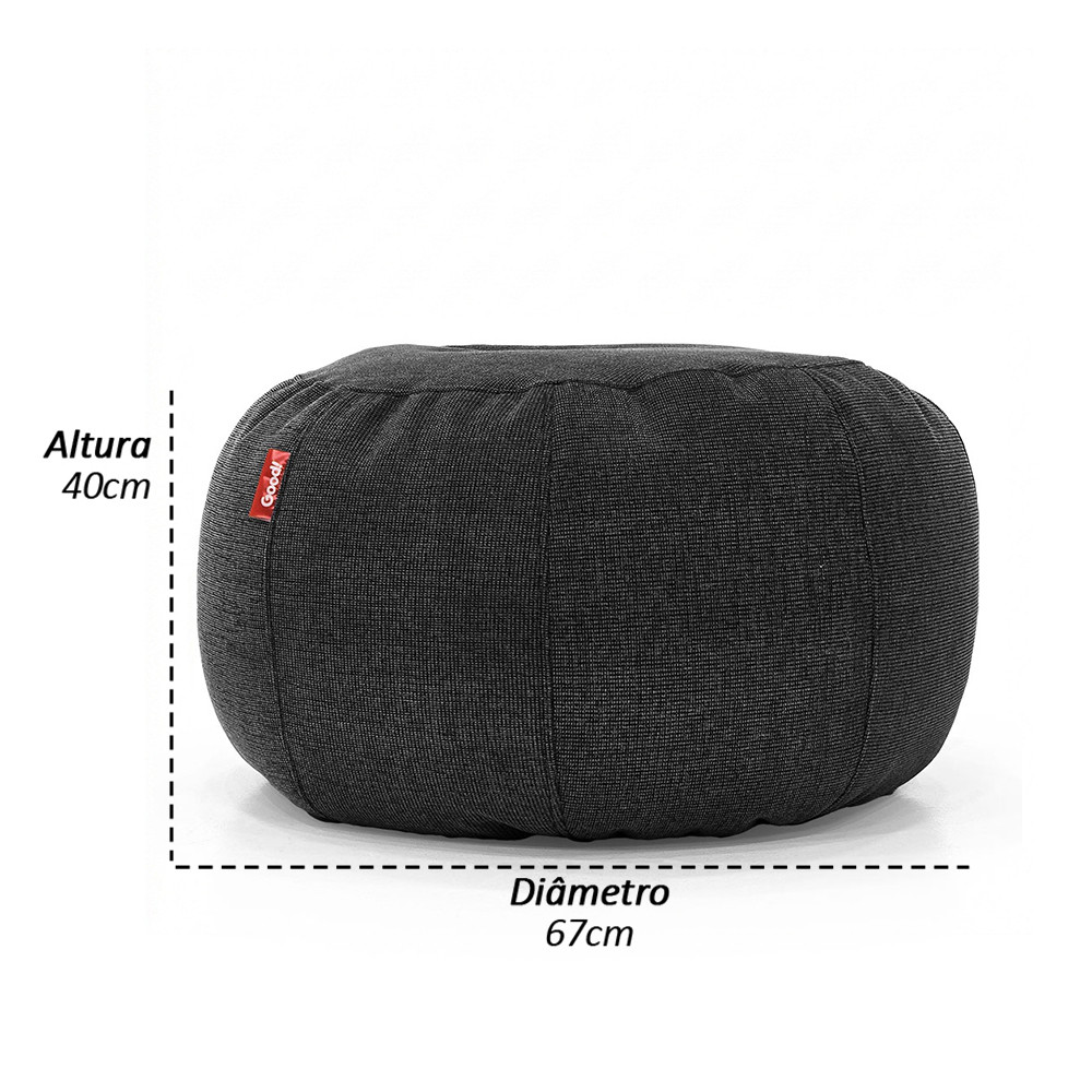 Puff de Apoio Núcleo Elegante e luxuosa Enchimento Pérolas 3mm  Pufe Macio Cinza