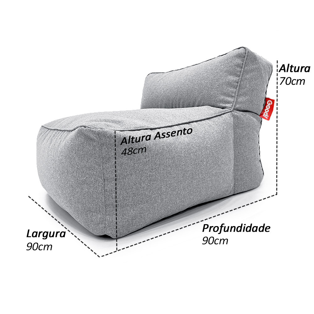 Puff Brisa | Conforto para áreas externas - Cor Cinza