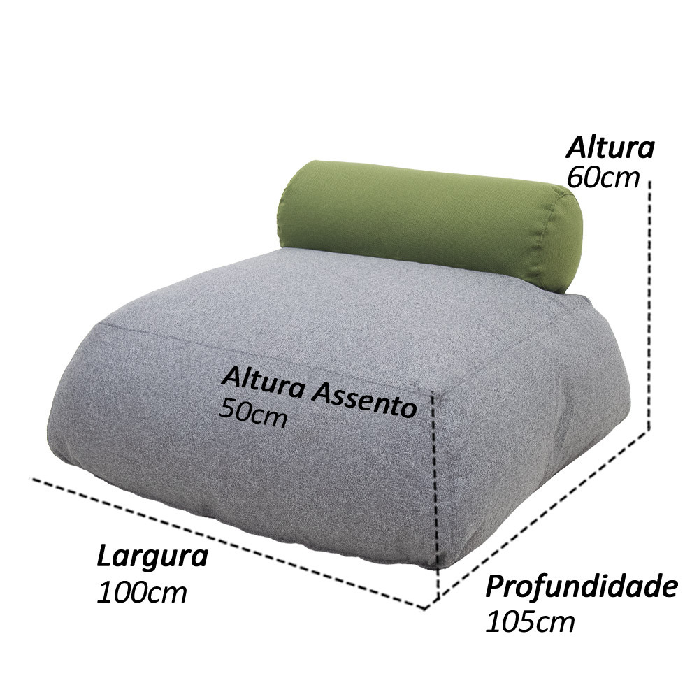 Puff Verda Outdoor para Jardim e Piscina - Conforto Premium