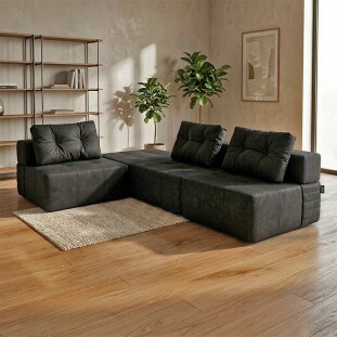 Sofá de Chão Serena Modular Layout configurável tecido Nobuck