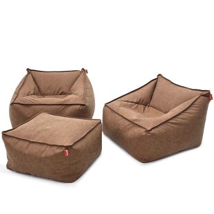 Conjunto Puff Poltrona Diana – 2 Poltronas + 1 Apoio de Pés | Conforto e Estilo