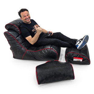 Kit Gamer Completo Arcade Poltrona e Apoios com Enchimento de MicroPerolas e Impermeável