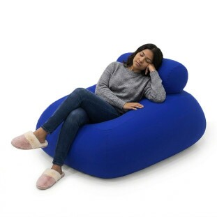 Puff Sensorial Relax com Encosto de Cabeça Conforto absurdo - Azul Royal