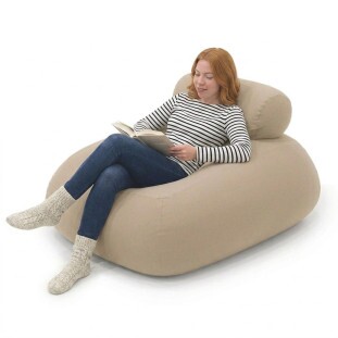 Puff Sensorial Relax com Encosto de Cabeça Conforto absurdo - Bege
