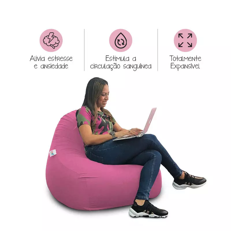 Puff Seth Pink - Sensorial, leve e macio