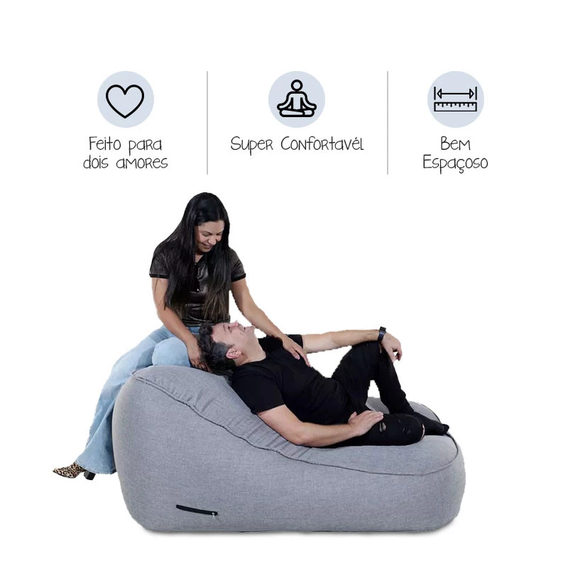 Chaise Lounge Hannah - Puff feito em tecido