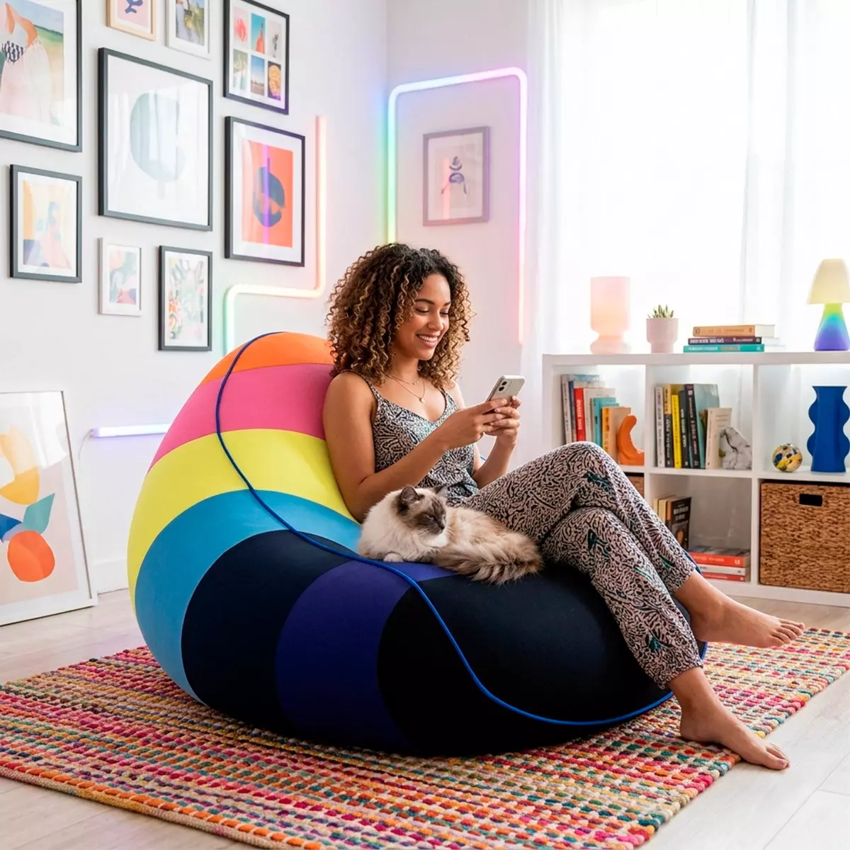 Puff sensorial melissa - ergonomico e versátil