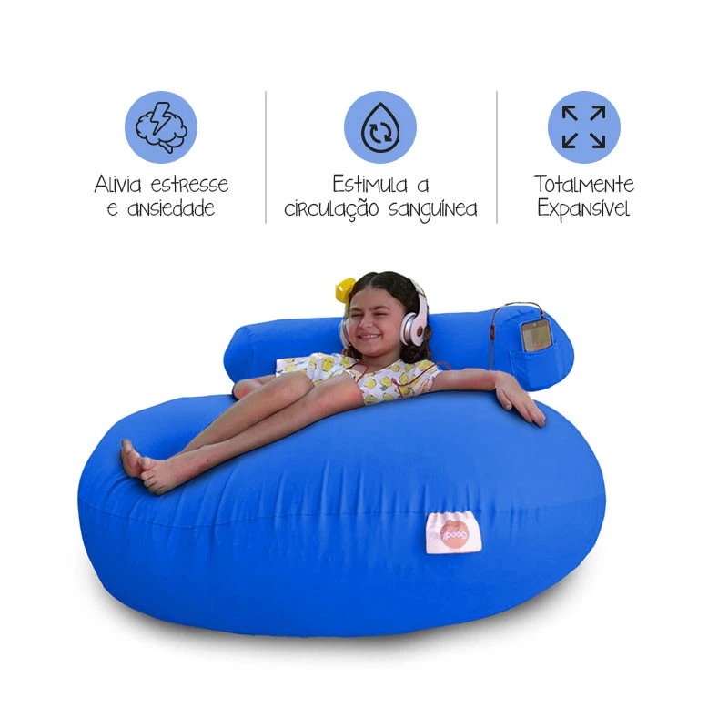 Puff G-Pouf Cor Azul Royal -  Sensorial, leve e macio