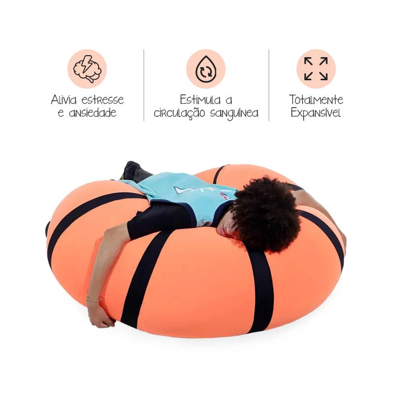Puff Bola De Basquete - Macio, versátil e sensorial 