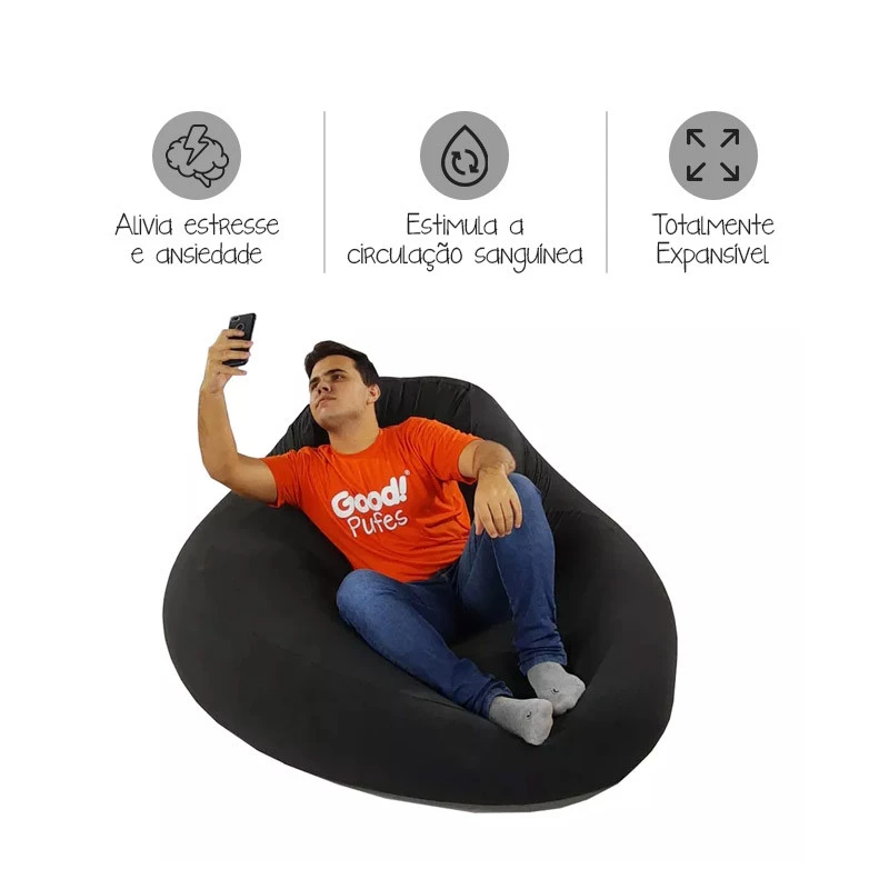 Puff Gamer Flex - Puff sensorial feito em tecido poliamida/perolas de EPS