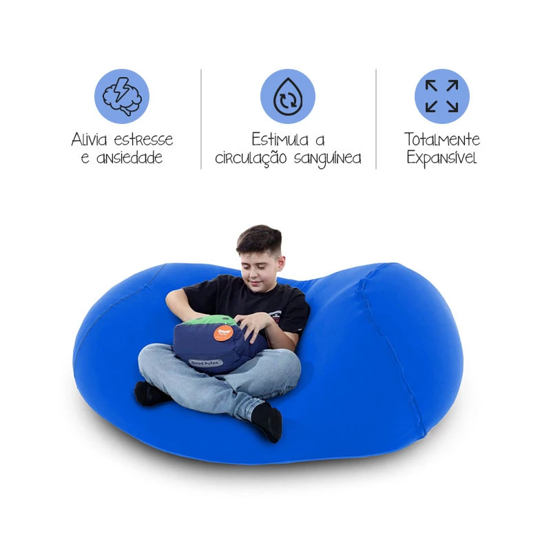 Puff Rollo Cor Azul Royal - sensorial, versátil/ produto 100% brasileiro