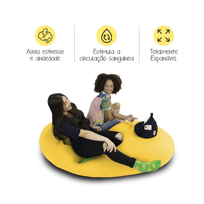 Puff Zion - Estrutura elástica/versatil e sensorial cor Amarela