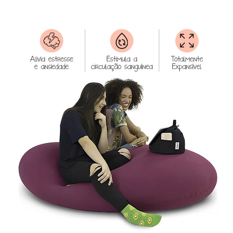 Puff Zion - puff sensorial feito em tecido poliamida com enchimento de perolas de eps