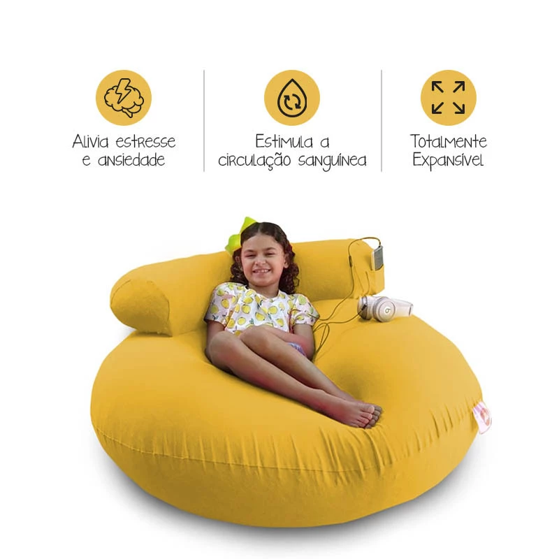 Puff G-Pouf Cor Amarelo - Versátil e prático / sensorial 