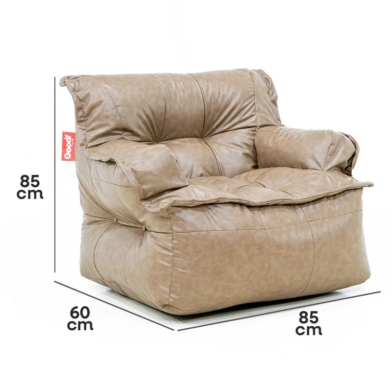 Puff Poltrono Bege Com Apoio de Pés – Conforto, Estilo e Versatilidade Para Seu Espaço.