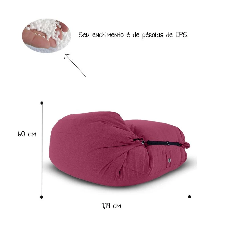 Puff Sarah Cor Marsala - Sensorial, leve e macio