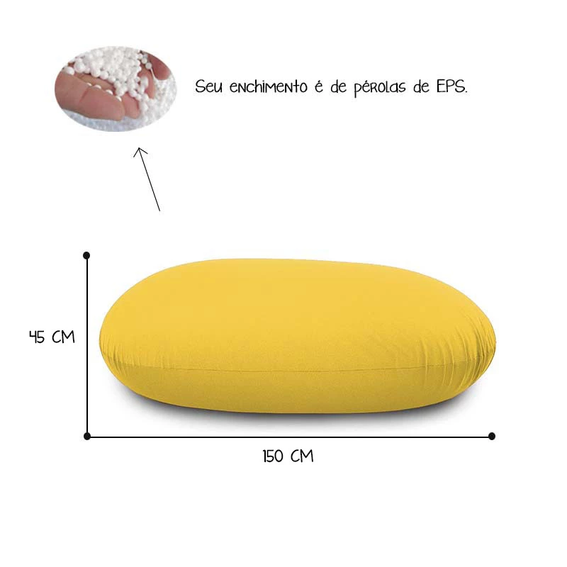 Puff Zion - Estrutura elástica/versatil e sensorial cor Amarela