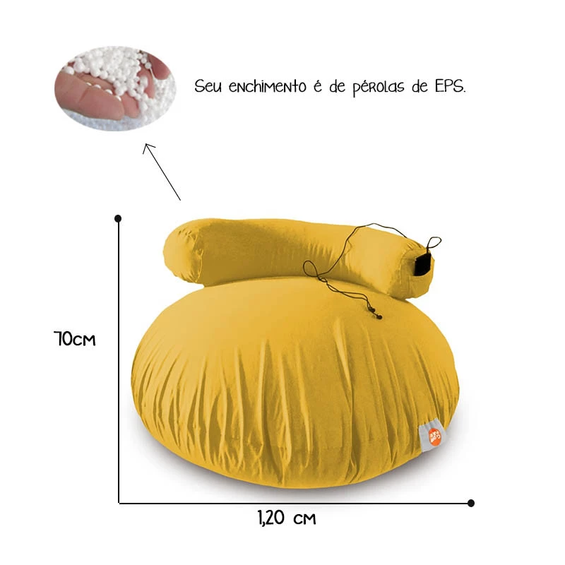 Puff G-Pouf Cor Amarelo - Versátil e prático / sensorial 