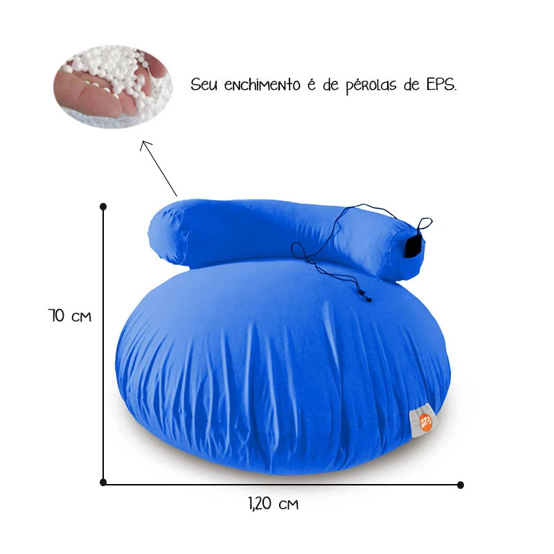 Puff G-Pouf Cor Azul Royal -  Sensorial, leve e macio