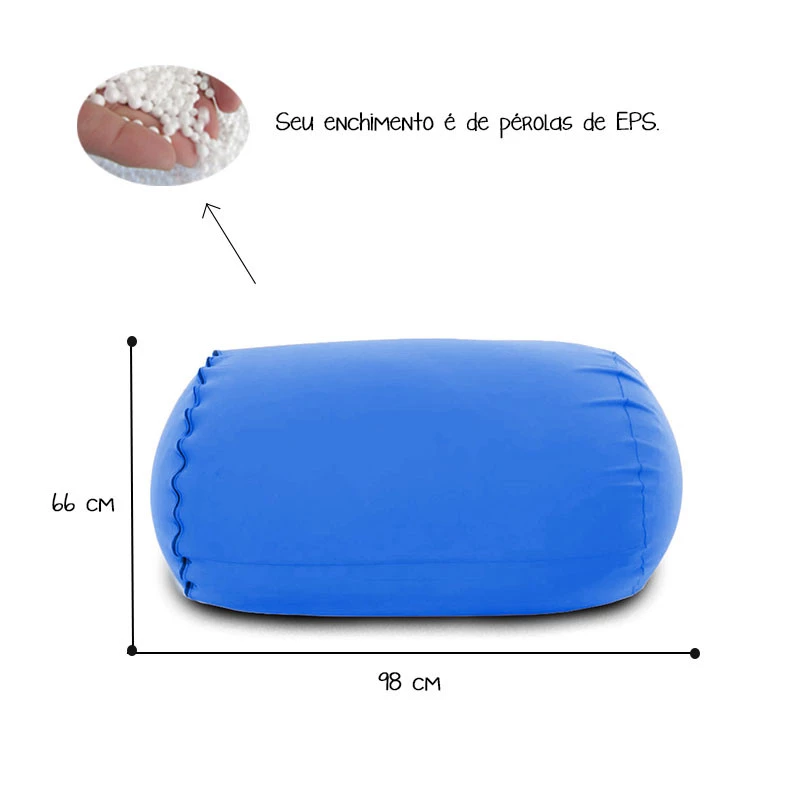 Puff Rollo Cor Azul Royal - sensorial, versátil/ produto 100% brasileiro
