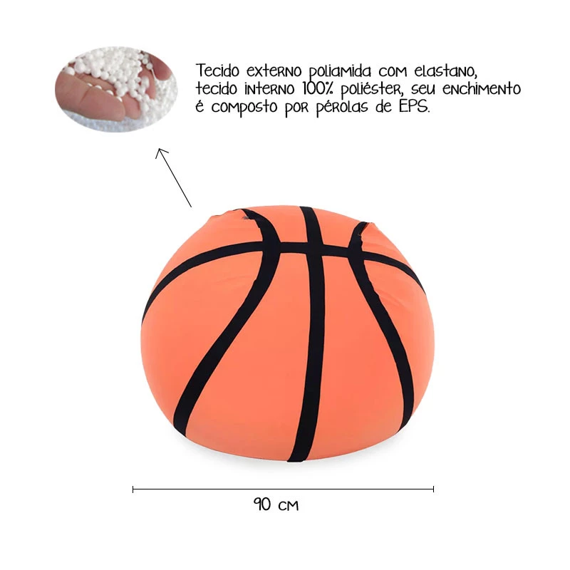 Puff Bola De Basquete - Macio, versátil e sensorial 