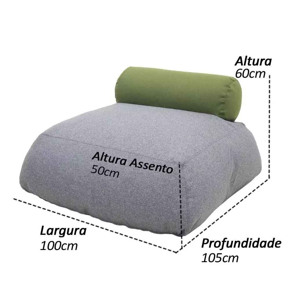 Puff Verda Outdoor para Jardim e Piscina - Conforto Premium