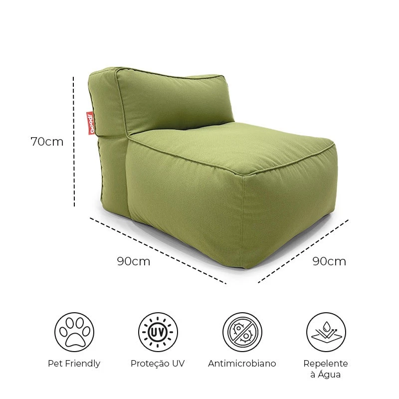 Puff Brisa | Conforto para áreas externas - Cor Verde