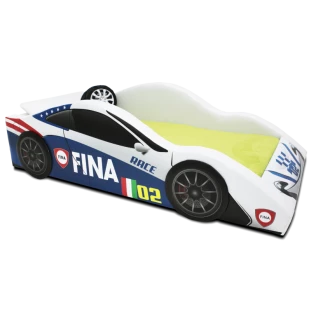 Cama Carro Jet América Solteiro estofada - Branca