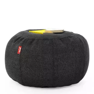 Puff de Apoio Núcleo Elegante e luxuosa Enchimento Pérolas 3mm  Pufe Macio Cinza