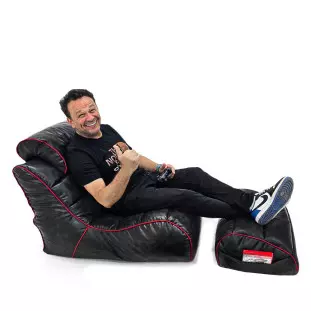Kit Gamer Arcade Poltrona e Apoio com Enchimento de MicroPerolas e Impermeável