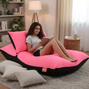 Puff Big Pillow Sensorial e apoio para cabeça - Pink Neon