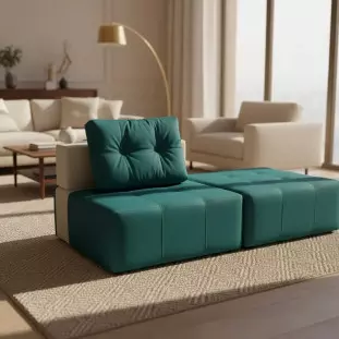 Serena Duo - Poltrona + Pufão para Área Externa - Cor Verde