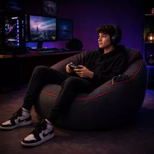 Poltrona Gamer Núcleo Gaming Good Pufes Premium para Games e Setup