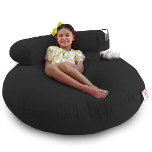 Puff G-Pouf Cor Preto - Sensorial e leve/enchimento de pérolas de EPS