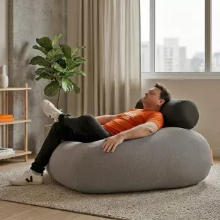 Puff Sensorial Relax com Encosto de Cabeça Conforto absurdo - Conforto absurdo
