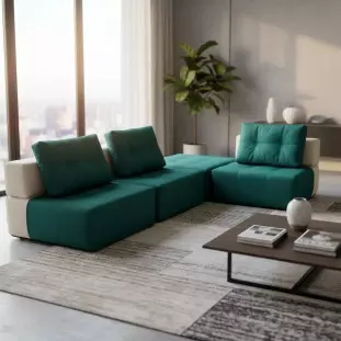 Sofá de Chão Serena: Conforto para Áreas Externas - Cor Verde