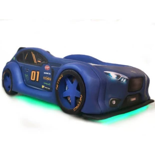 Cama Carro Zmax Racing - Solteiro com leds e banco traseiro