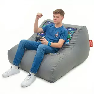 Puff GamePad Sensorial e Ergonômico Enchimento Pérolas 3mm Pufe Macio