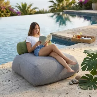 Puff Verda Outdoor para Jardim e Piscina - Conforto Premium