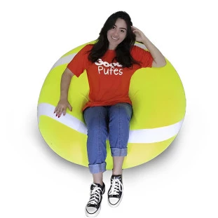 Puff Bola De Tênis - puff sensorial feito em tecido poliamida/perolas de eps