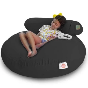 Puff G-Pouf Cor Preto - Sensorial e leve/enchimento de pérolas de EPS