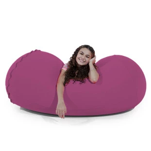 Puff Rollo Cor Marsala - sensorial, leve e macio/recheado de pérolas de EPS